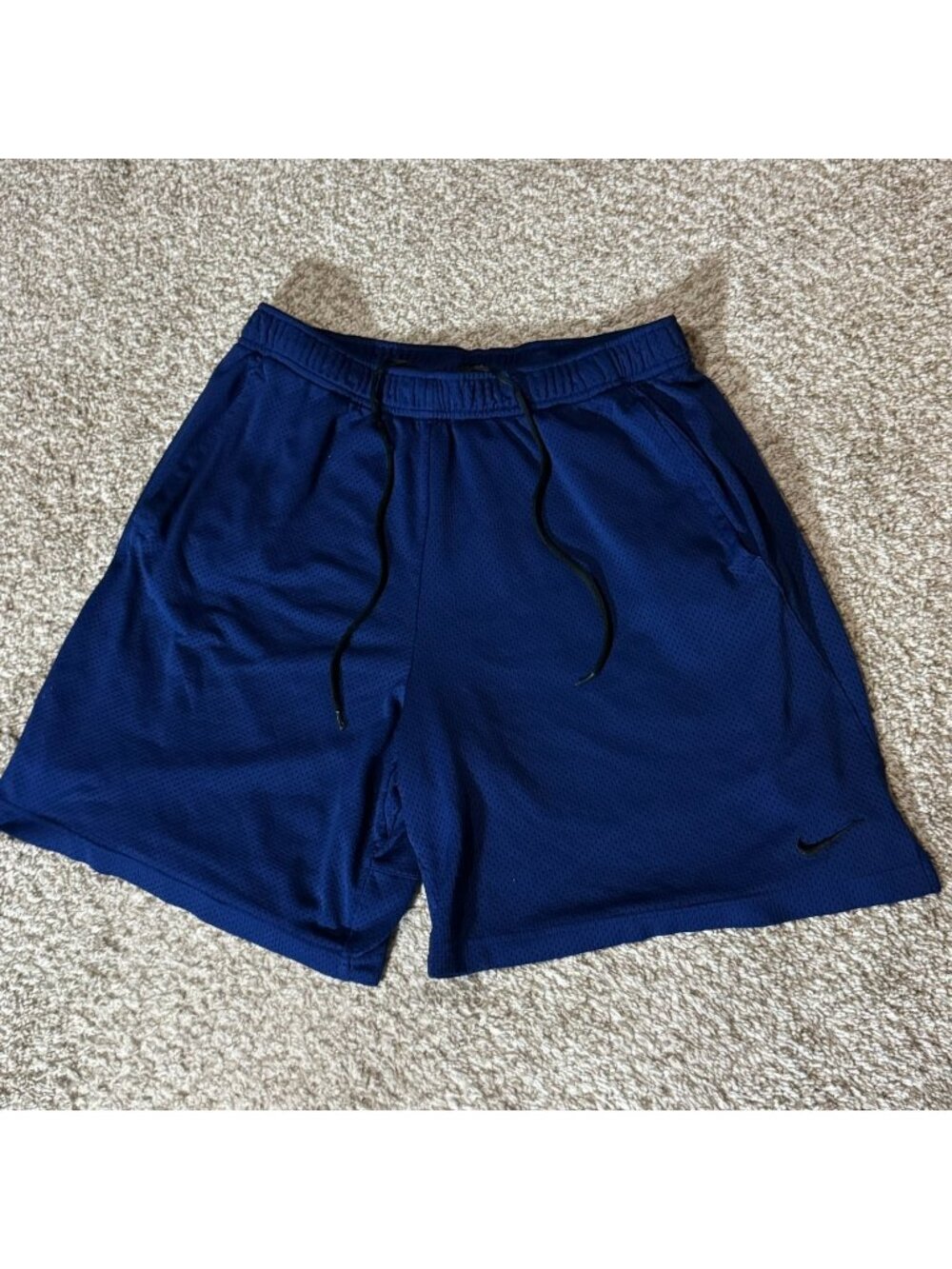 Nike Shorts Mens XL Blue Dri-FIT Mesh Basketball Gym Athletic Drawstring Pockets